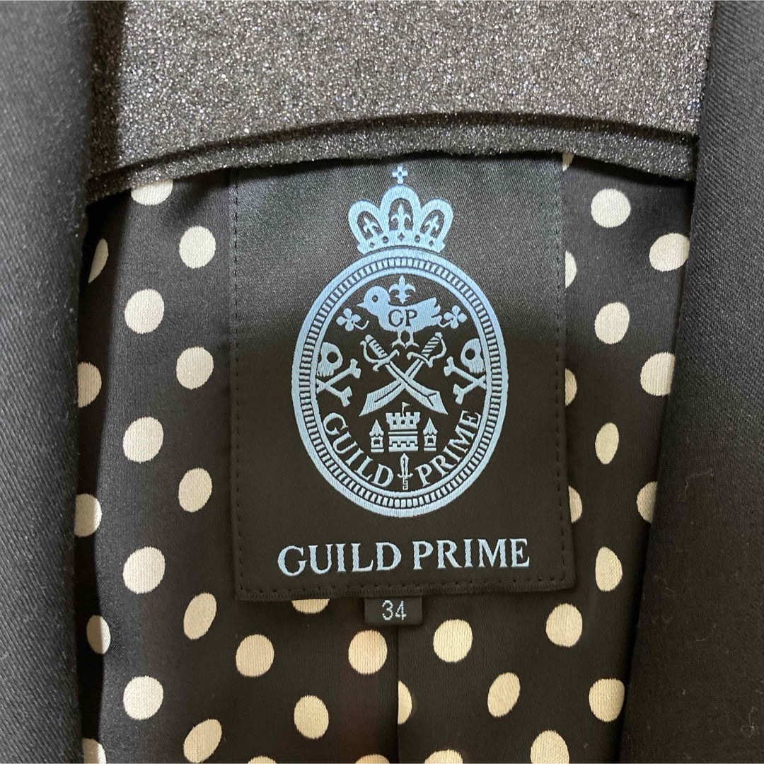 GUILD PRIME(ギルドプライム)の【GUILD PRIME】ブラックダブルハーフスリーブジャケット レディースのジャケット/アウター(テーラードジャケット)の商品写真