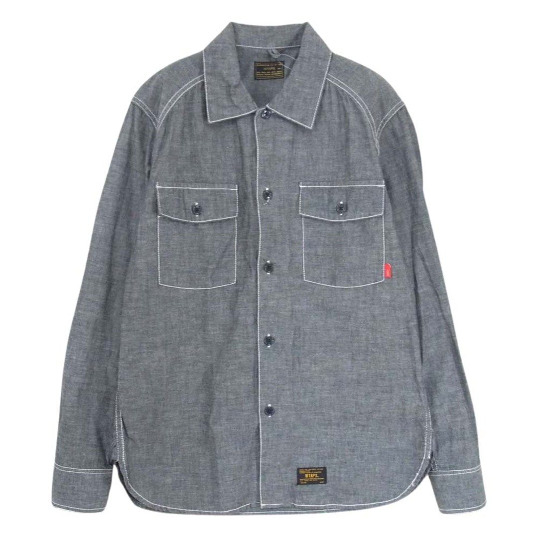 WTAPS ダブルタップス 長袖シャツ 15SS 151GWDT-SHM08 CELL L/S CHAMBRAY セル シャンブレー シャツ グレー系 2