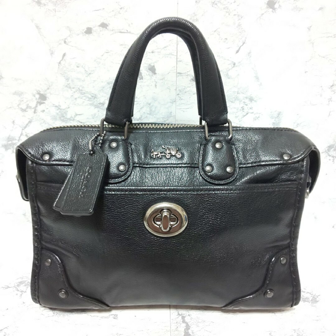 極美品 COACH ライダー24 サッチェル 2wayバッグ ターンロック 馬車