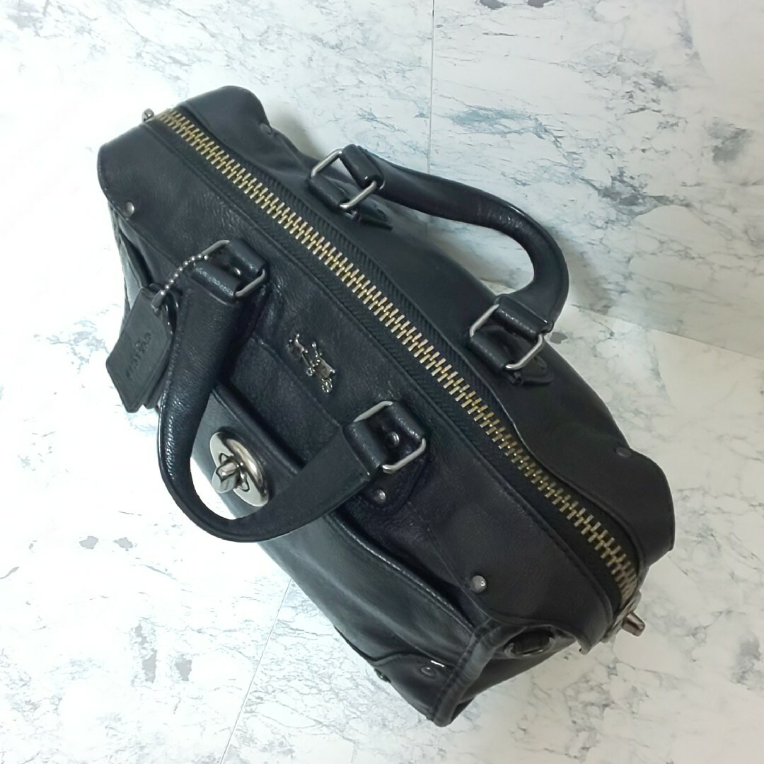 極美品 COACH ライダー24 サッチェル 2wayバッグ ターンロック 馬車