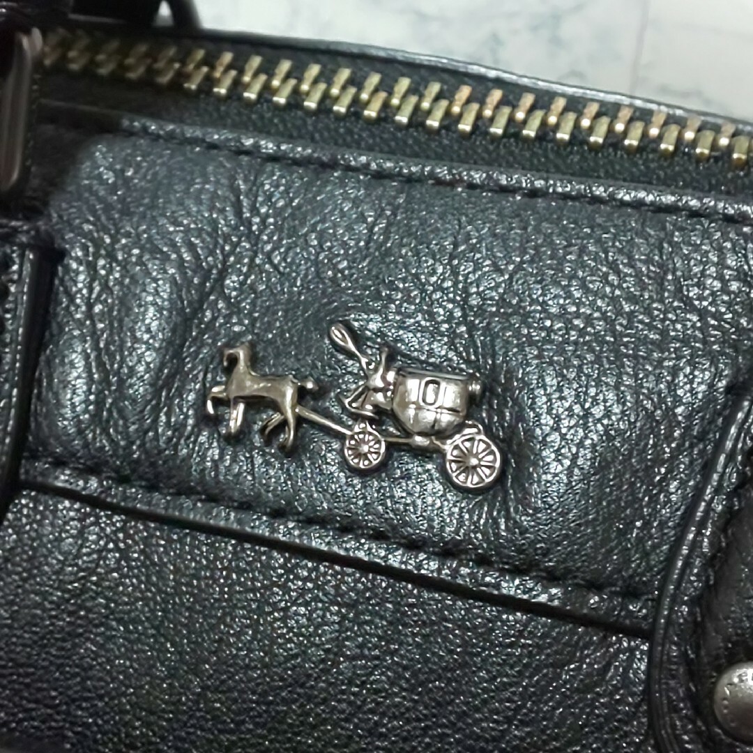 極美品 COACH ライダー24 サッチェル 2wayバッグ ターンロック 馬車