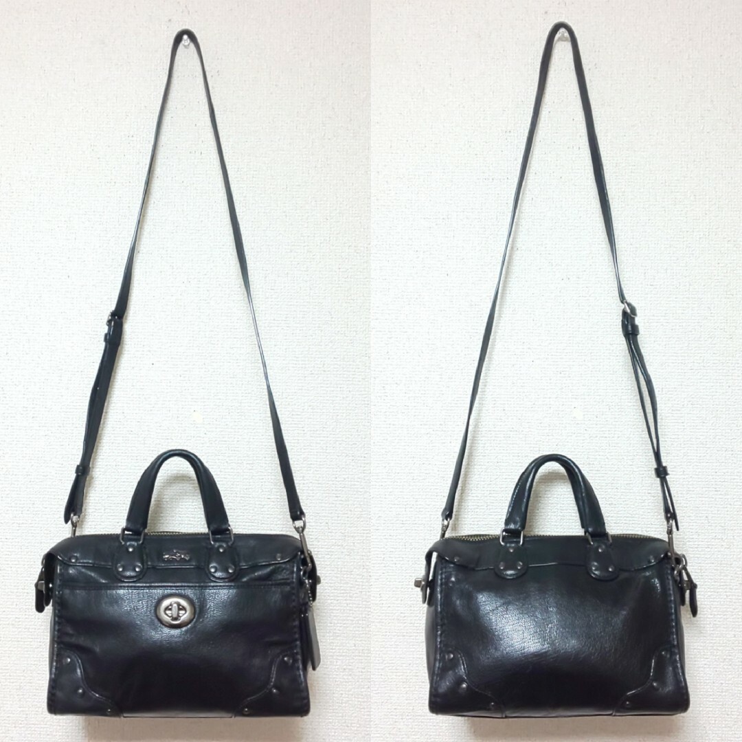 極美品 COACH ライダー24 サッチェル 2wayバッグ ターンロック 馬車