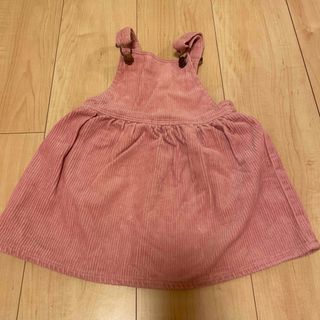 ザラキッズ(ZARA KIDS)の【美品】ZARA コーデュロイジャンパースカート18-24m(ワンピース)