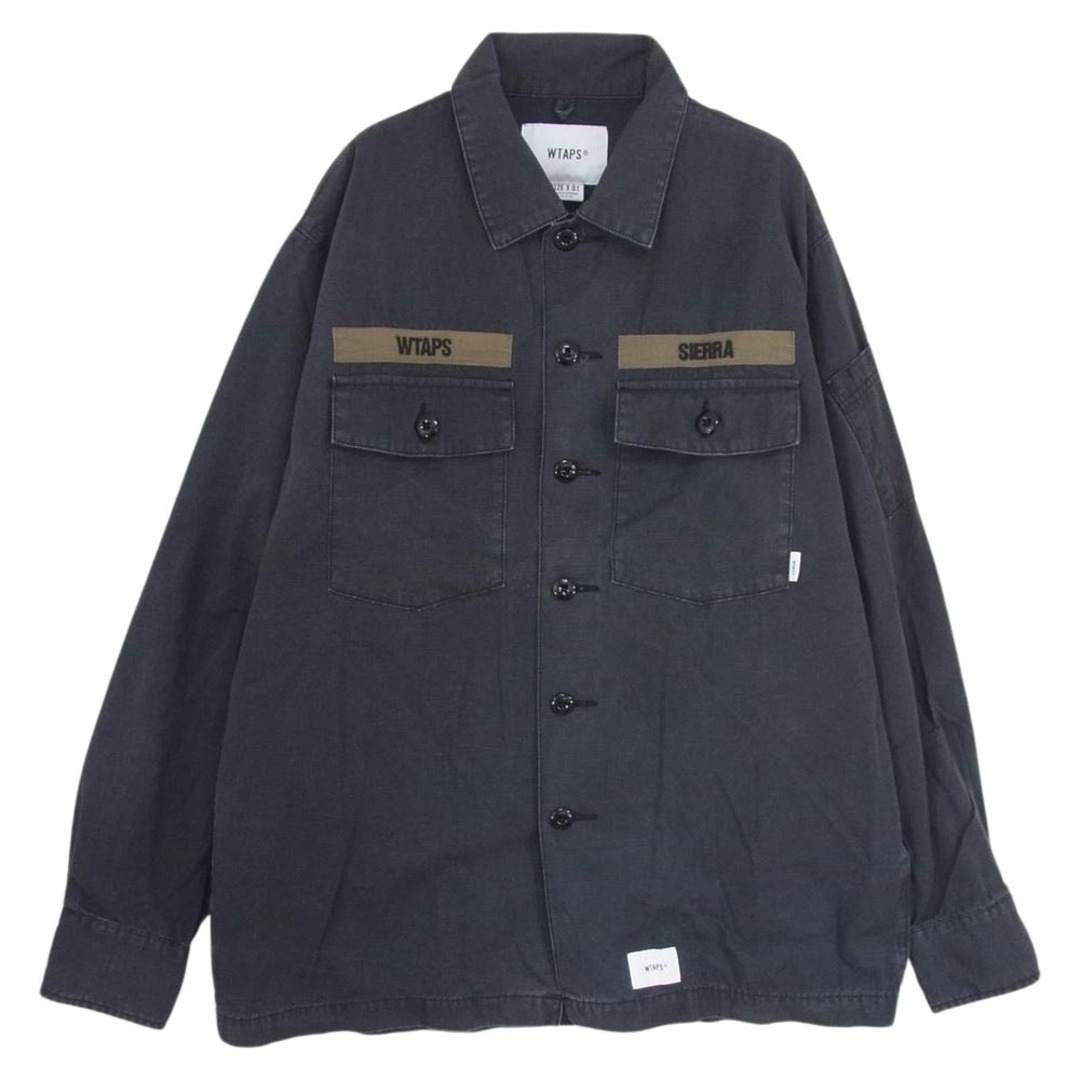 W)taps(ダブルタップス)のWTAPS ダブルタップス 長袖シャツ 19AW 192BRDT-SHM02 BUDS LS / SHIRT. COTTON. RIPSTOP リップストップ ミリタリー 長袖 シャツ ブラック系 1【中古】 メンズのトップス(シャツ)の商品写真