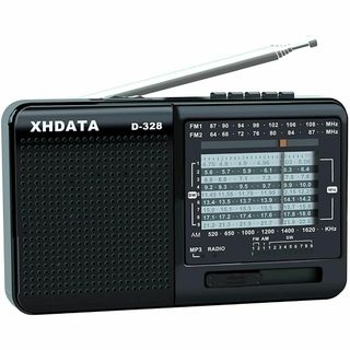 XHDATA D-328 小型ポータブルラジオ 高感度 FMAMSWワイドFM対(ラジオ)