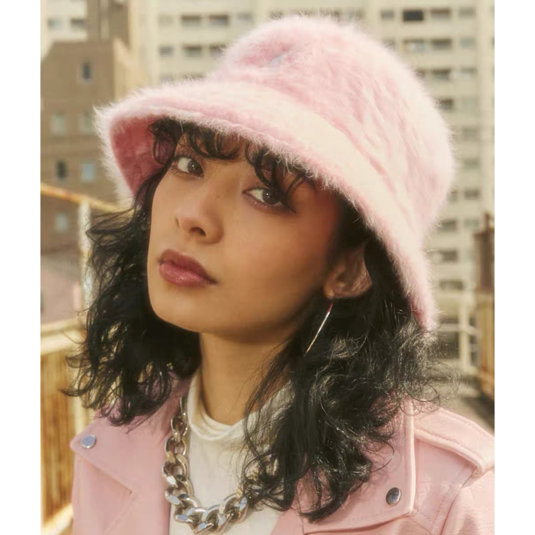 ♡ふわふわ♡KANGOL カンゴール アンゴラファー バケットハット ピンク