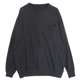 コモリ(COMOLI)のCOMOLI コモリ Ｔシャツ 21AW U03-05006 ウール天竺 長袖クルー 長袖 Tシャツ charcoal チャコール サイズ3 ダークグレー系 3【中古】(シャツ)