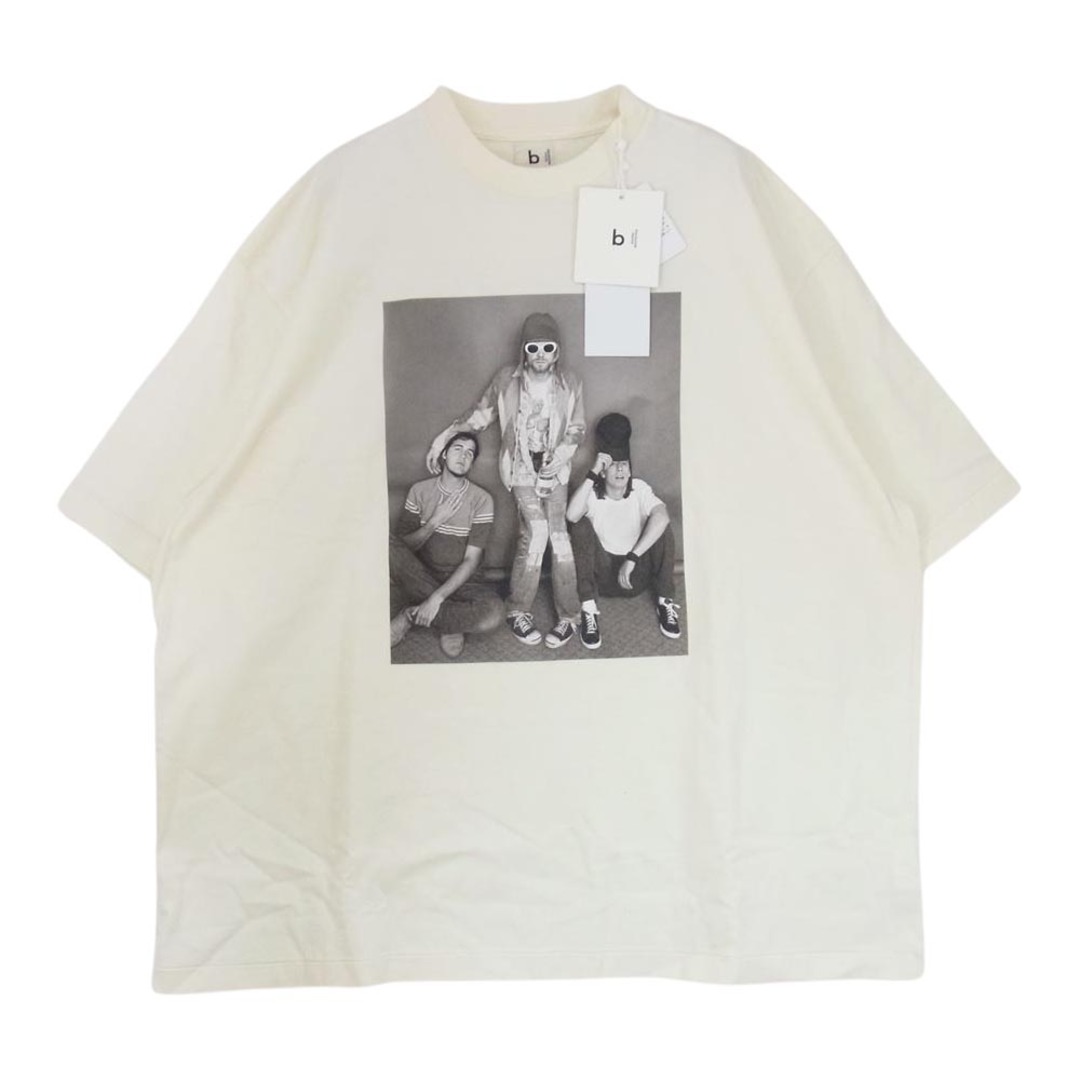 ブラームス ルーツストック Bluhms ROOTSTOCK Ｔシャツ 23AW ADAM ET ROPE アダムエロぺ  NIRVANA ニルヴァーナ BROOTS23FAER02 Print Tee フォトプリント 半袖 Tシャツ アイボリー 4【新古品】【未使用】約56cm着丈