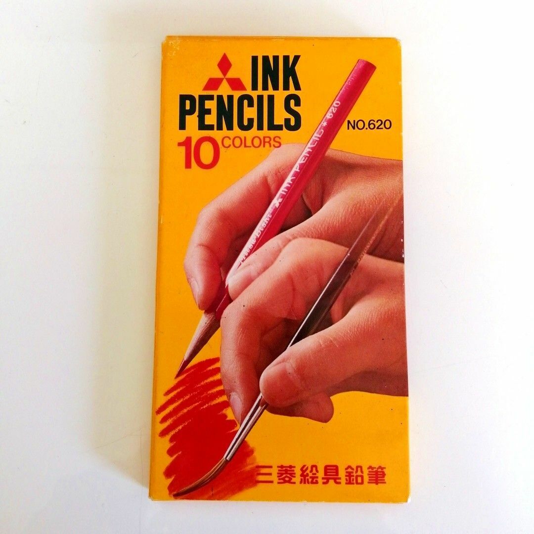 三菱鉛筆 - 昭和レトロな三菱 色鉛筆(INK PENCILS) 10色の通販