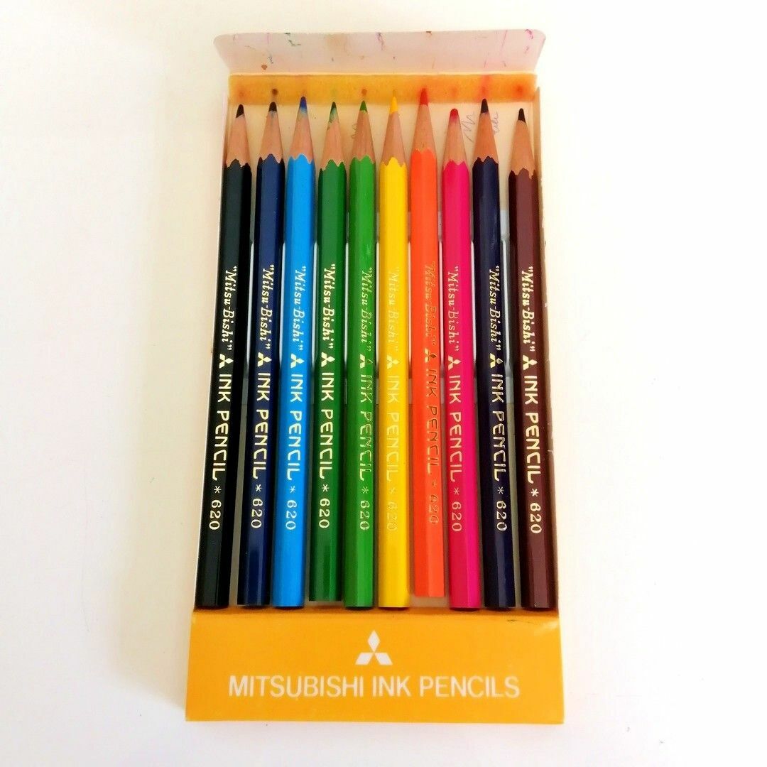 三菱鉛筆 - 昭和レトロな三菱 色鉛筆(INK PENCILS) 10色の通販 三菱鉛筆 - 昭和レトロな三菱 色鉛筆(INK PENCILS) 10色の通販