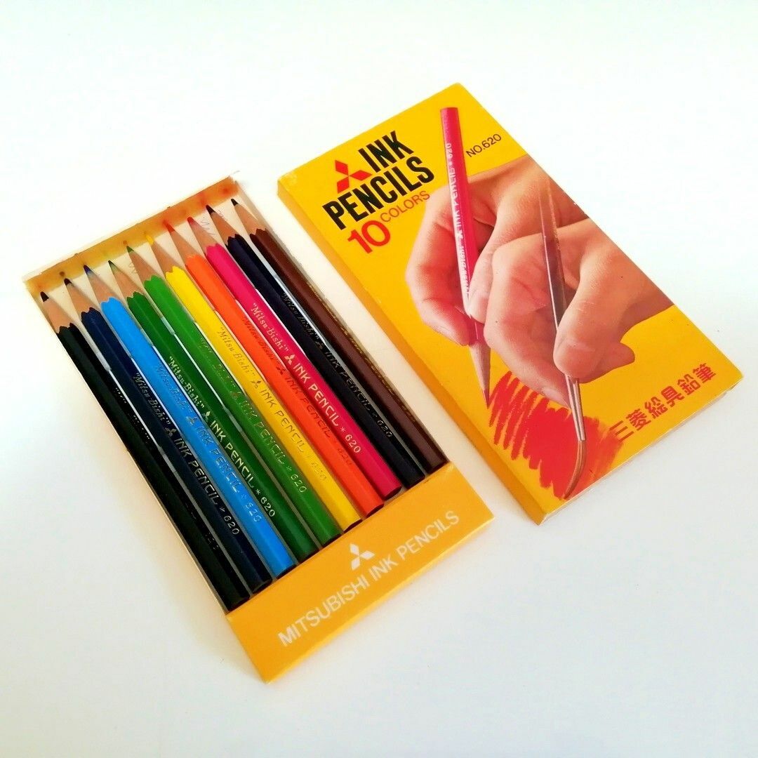 三菱鉛筆 - 昭和レトロな三菱 色鉛筆(INK PENCILS) 10色の通販 三菱鉛筆 - 昭和レトロな三菱 色鉛筆(INK PENCILS) 10色の通販