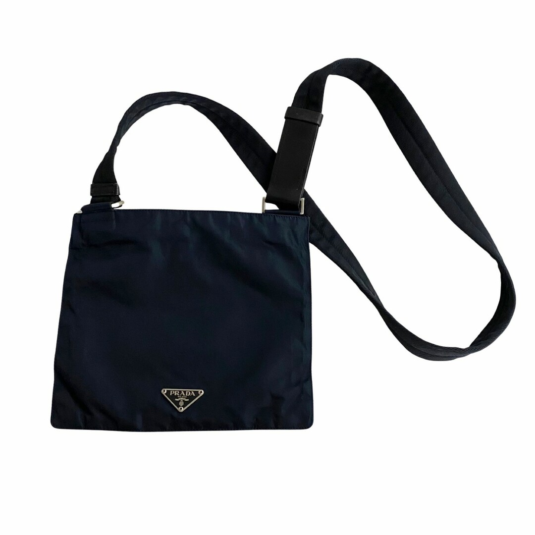 PRADA - 極 美品 希少品 PRADA プラダ 三角ロゴ 金具 ナイロン レザー