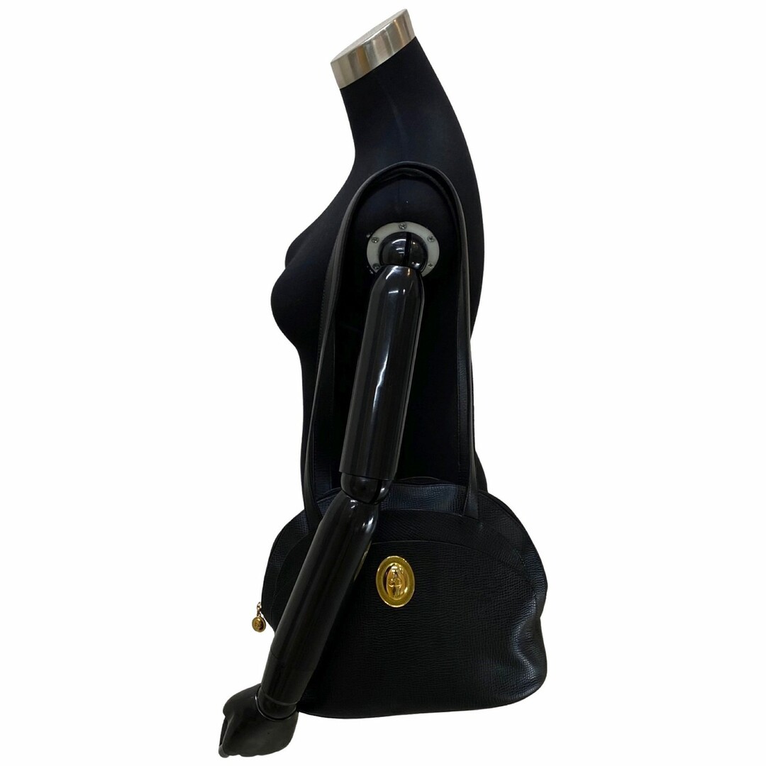 極 美品 Christian Dior クリスチャンディオール CD ロゴ 金具 チャーム レザー 本革 ショルダーバッグ トートバッグ ブラック 77505