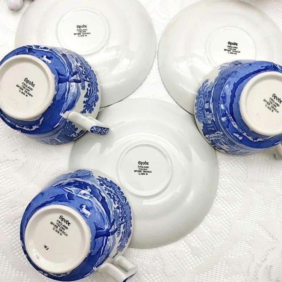 【極美品】スポードSPODE　ブルーイタリアン　カップ＆ソーサー２客　英国