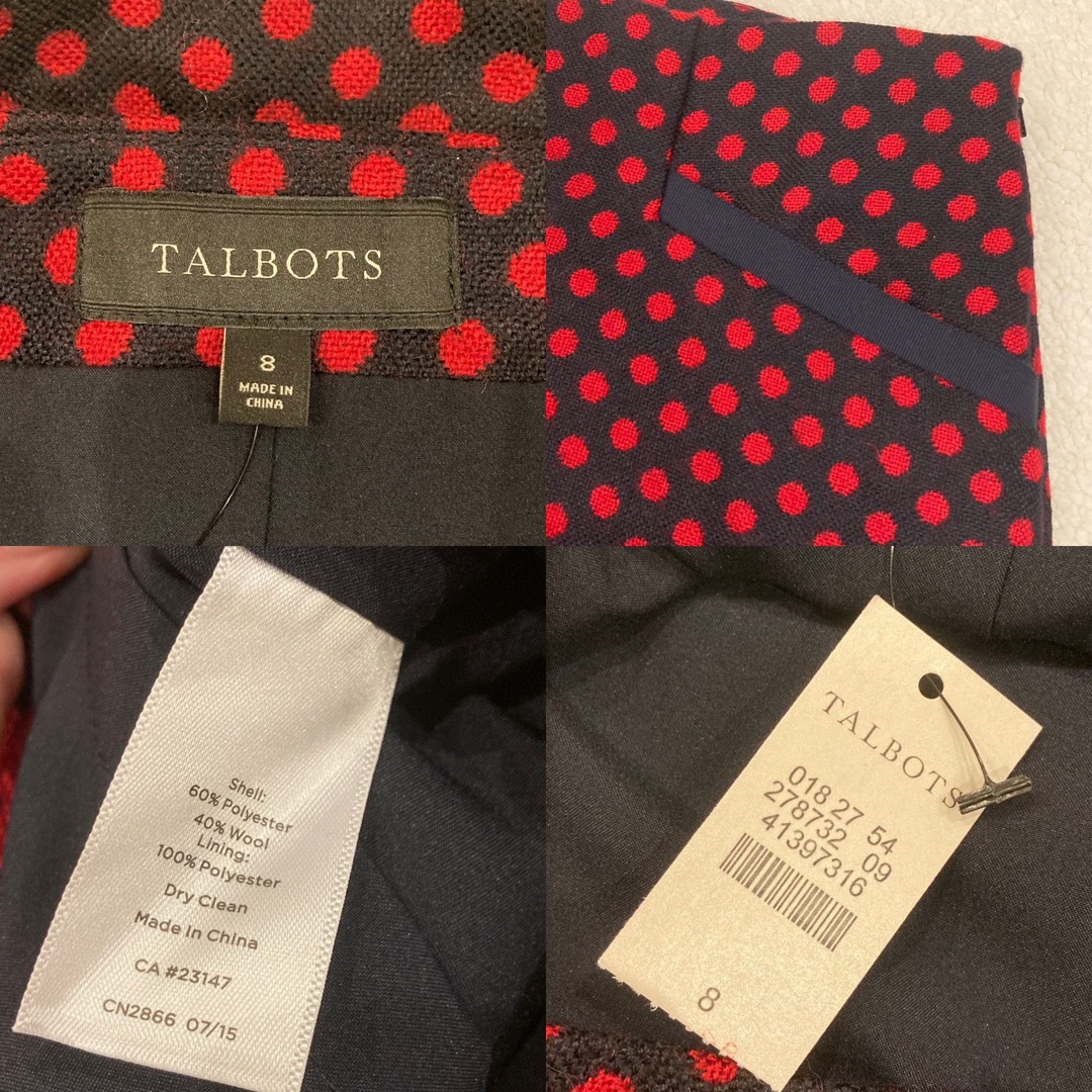 TALBOTS(タルボット)の【極美品】TALBOTS タルボット スカート 水玉 レッド レディースのスカート(ミニスカート)の商品写真