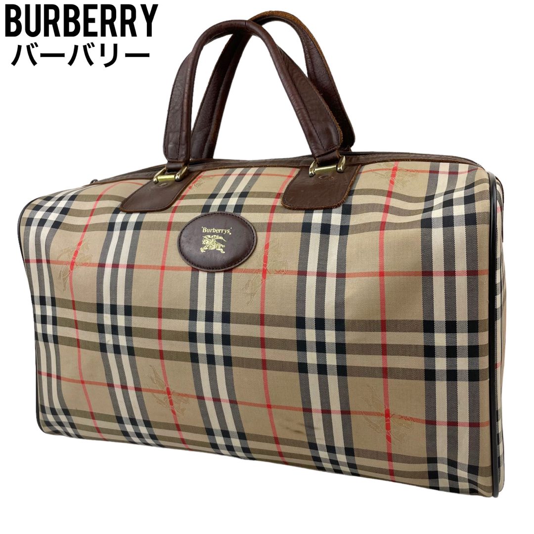 Burberry バーバリー ボストンバッグ ノバチェック 旅行 大容量 手提げ-