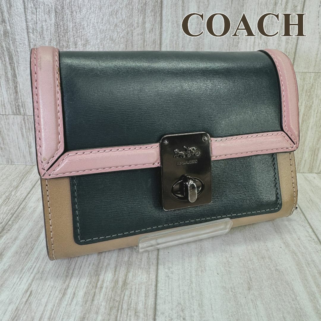 COACH - コーチ 二つ折り財布 ハットン ウォレット カラーブロック ...