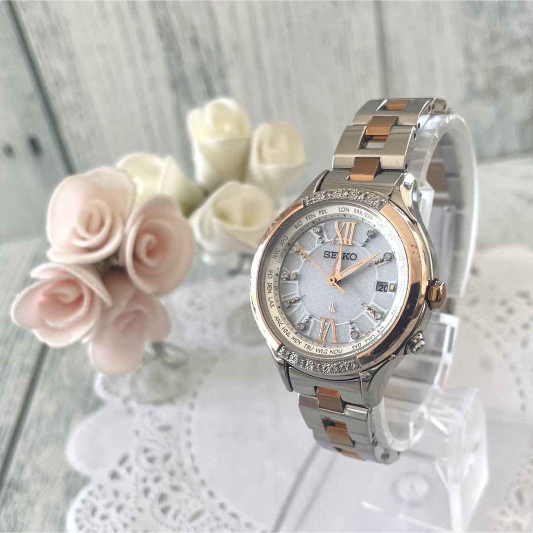 極美品【稼働品】SEIKO セイコー ルキア 1B25 ソーラー シルバー
