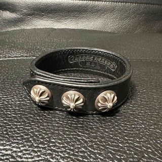 クロムハーツ(Chrome Hearts)のクロムハーツ 3BTN 2SNAP レザーブレス(ブレスレット)