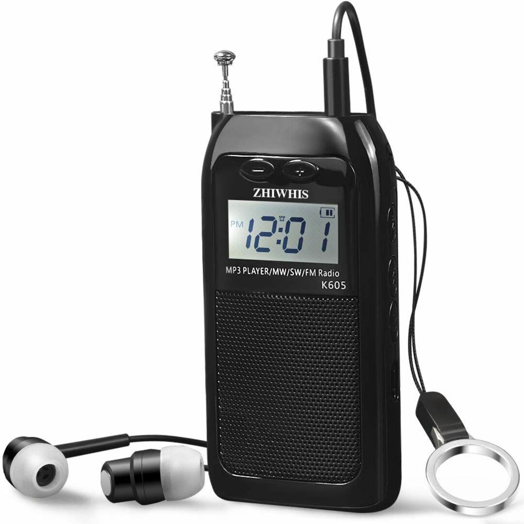 ZHIWHIS ポータブルラジオ 式 デジタル ポケットラジオ 高感度 大容量バ
