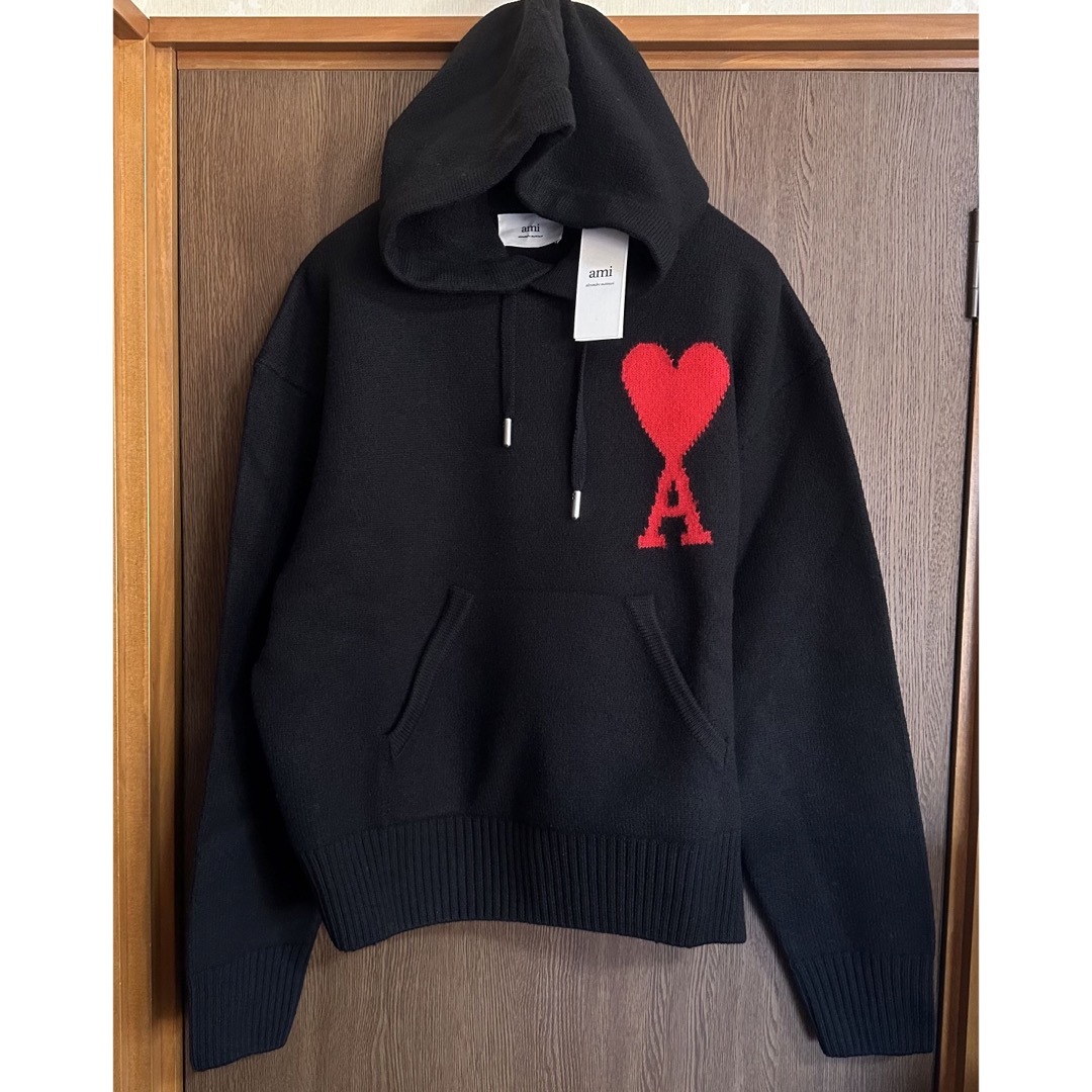 Maison Martin Margiela(マルタンマルジェラ)の黒M新品 AMI Paris アミ グラフィック ニット パーカー セーター メンズのトップス(ニット/セーター)の商品写真