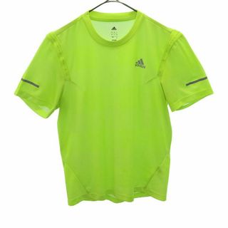 アディダス(adidas)のアディダス 総柄 トレーニングシャツ M イエロー adidas 半袖 Tシャツ スポーツ ウォームアップ ロゴプリント メンズ 【中古】  【231022】 メール便可(その他)