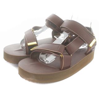 スイコック(suicoke)のスイコック ストラップサンダル 厚底 25cm 茶色(サンダル)