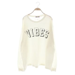 イズネス(is-ness)のイズネス VIBES ロゴロンTシャツ 長袖 オーバーサイズ 白 黒 ホワイト(Tシャツ(長袖/七分))