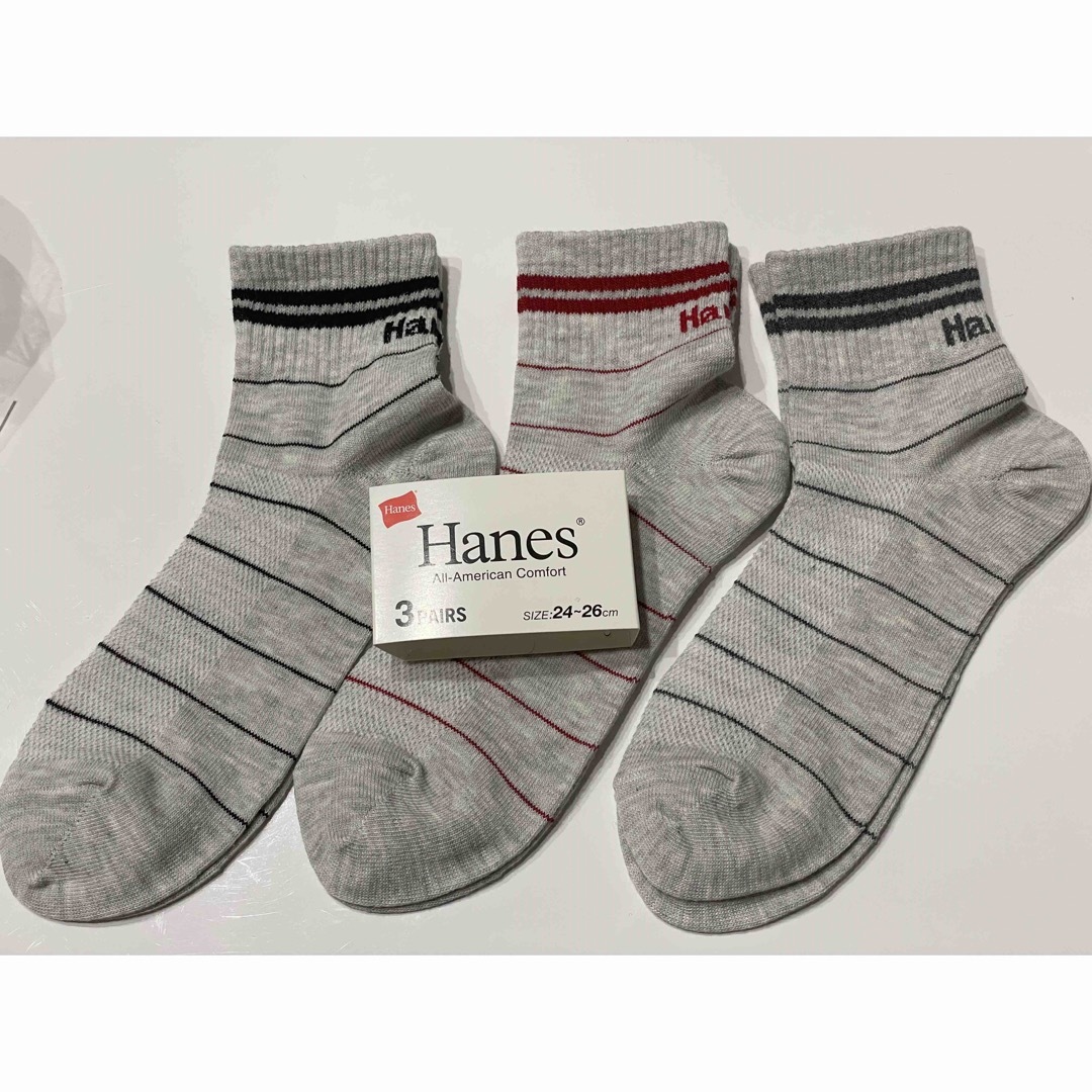 Hanes(ヘインズ)のHanes ヘインズ　靴下　24-26 ソックス　新品　メンズ メンズのレッグウェア(ソックス)の商品写真