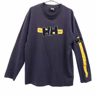 ヘリーハンセン(HELLY HANSEN)のヘリーハンセン プリント 長袖 Tシャツ M ネイビー HELLY HANSEN ロゴ メンズ 【中古】  【231022】(Tシャツ/カットソー(半袖/袖なし))