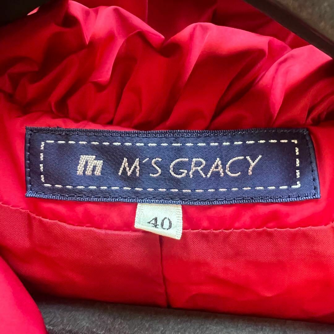 【良品】M'S GRACY ダウンジャケット ピンク 40 フード ショート丈 5