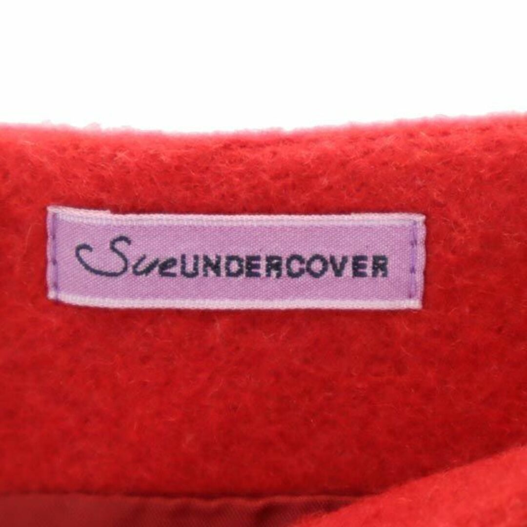 スーアンダーカバー 日本製 ウールブレンド ミニスカート 2 レッド系 SueUNDERCOVER バックジップ レディース   【231022】