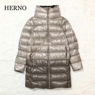 【未使用級】HERNO ヘルノ リバーシブル ダウンコート ブラック ベージュ