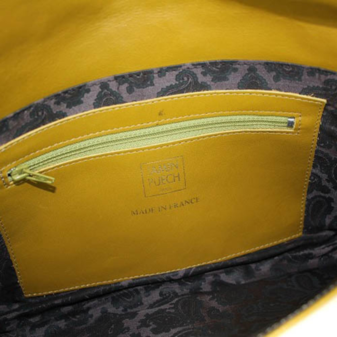 JAMIN PUECH(ジャマンピュエッシュ)のジャマンピュエッシュ 刺繍 ワンショルダーバッグ レザー 緑 レディースのバッグ(ショルダーバッグ)の商品写真