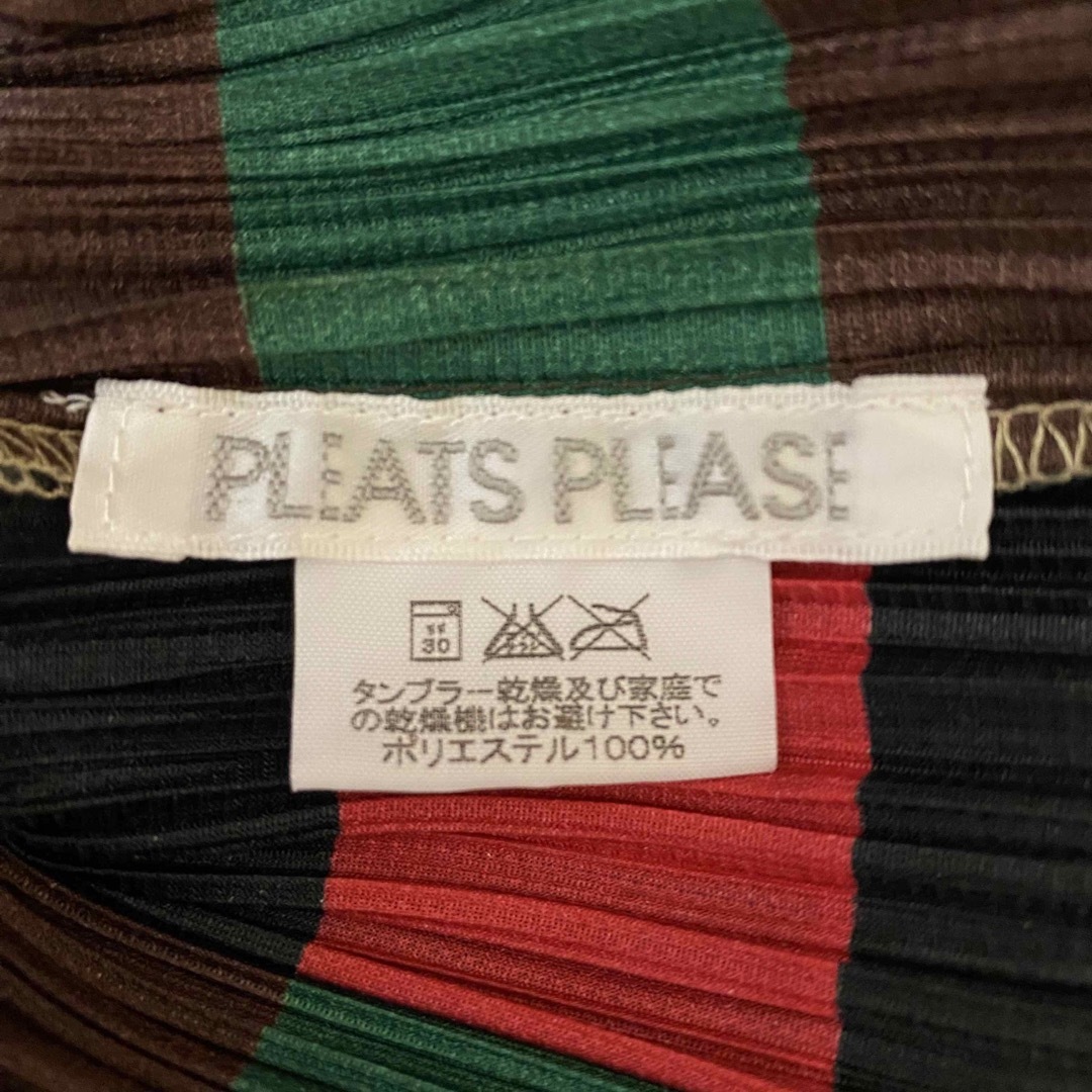 イッセイミヤケ PLEATS PLEASE チェック柄 丸首半袖シャツ 4