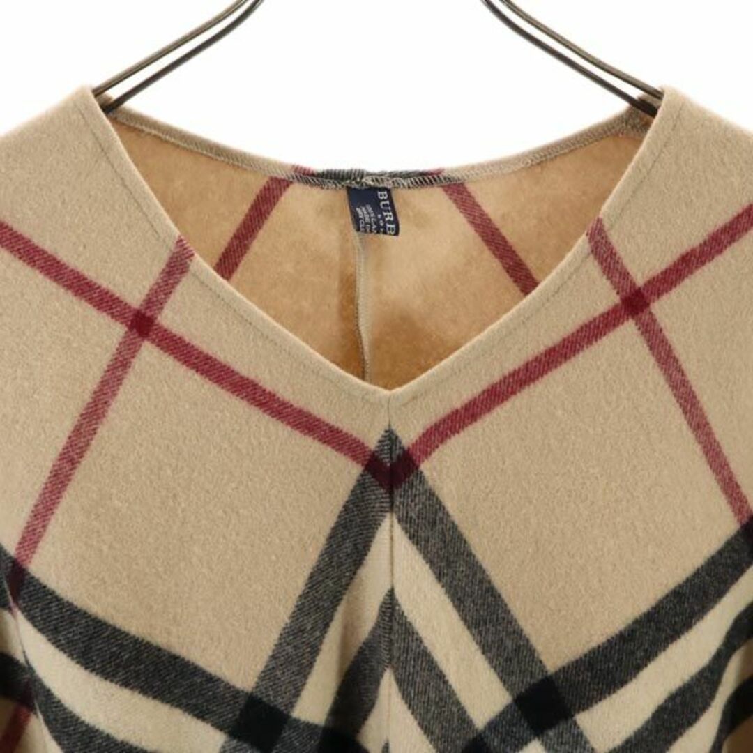 BURBERRY(バーバリー)のバーバリー 英国製 チェック ポンチョ ベージュ系 BURBERRY レディース 【中古】  【231022】 レディースのジャケット/アウター(ロングコート)の商品写真