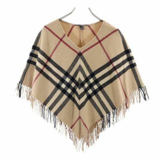 バーバリー(BURBERRY)のバーバリー 英国製 チェック ポンチョ ベージュ系 BURBERRY レディース 【中古】  【231022】(ロングコート)