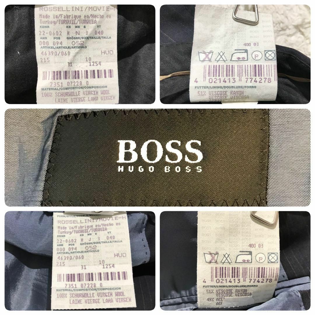 BOSS   未使用級XL最高級黒タグ ヒューゴボス スーツ ストライプ