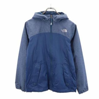 ザノースフェイス(THE NORTH FACE)のノースフェイス フード付き ナイロン ジャケット Ｌ ネイビー THE NORTH FACE 裏フリース素材 レディース 【中古】  【231022】(ロングコート)