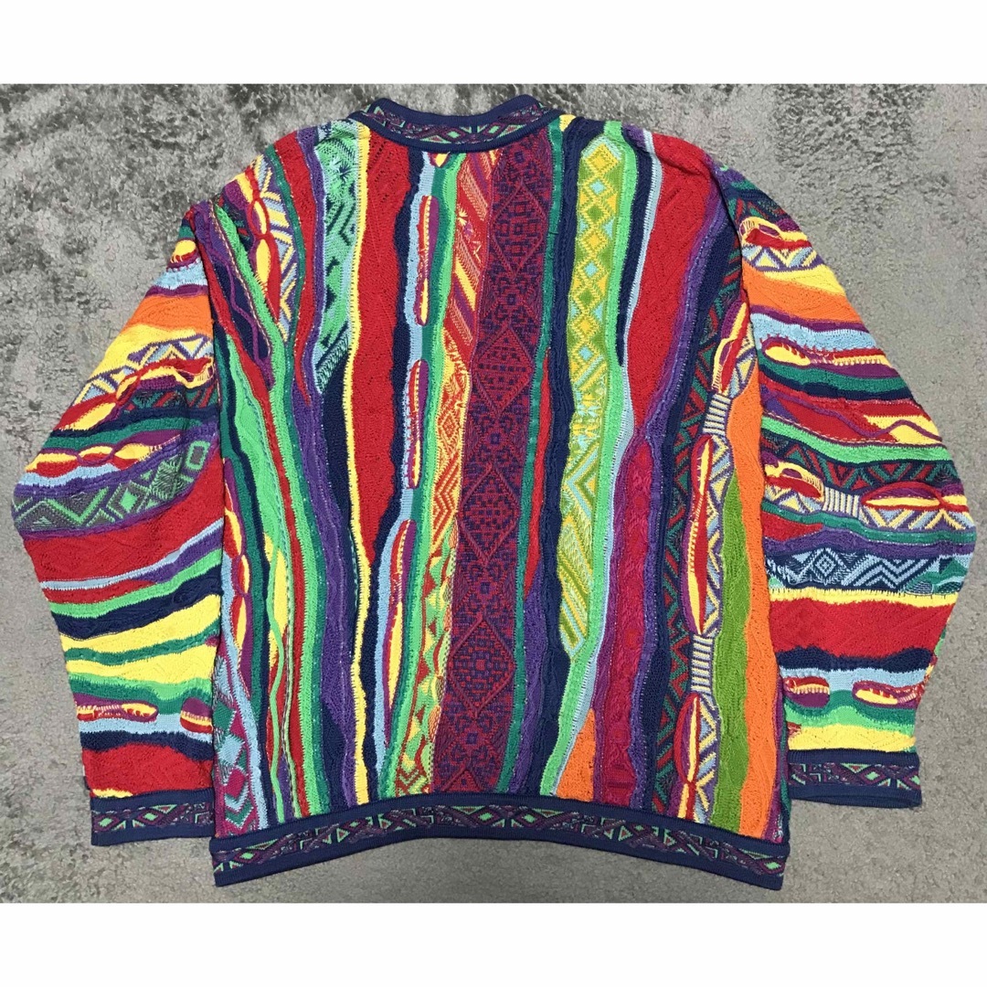 希少 クージー COOGI マルチカラー 3Dニット カーディガン セーター.