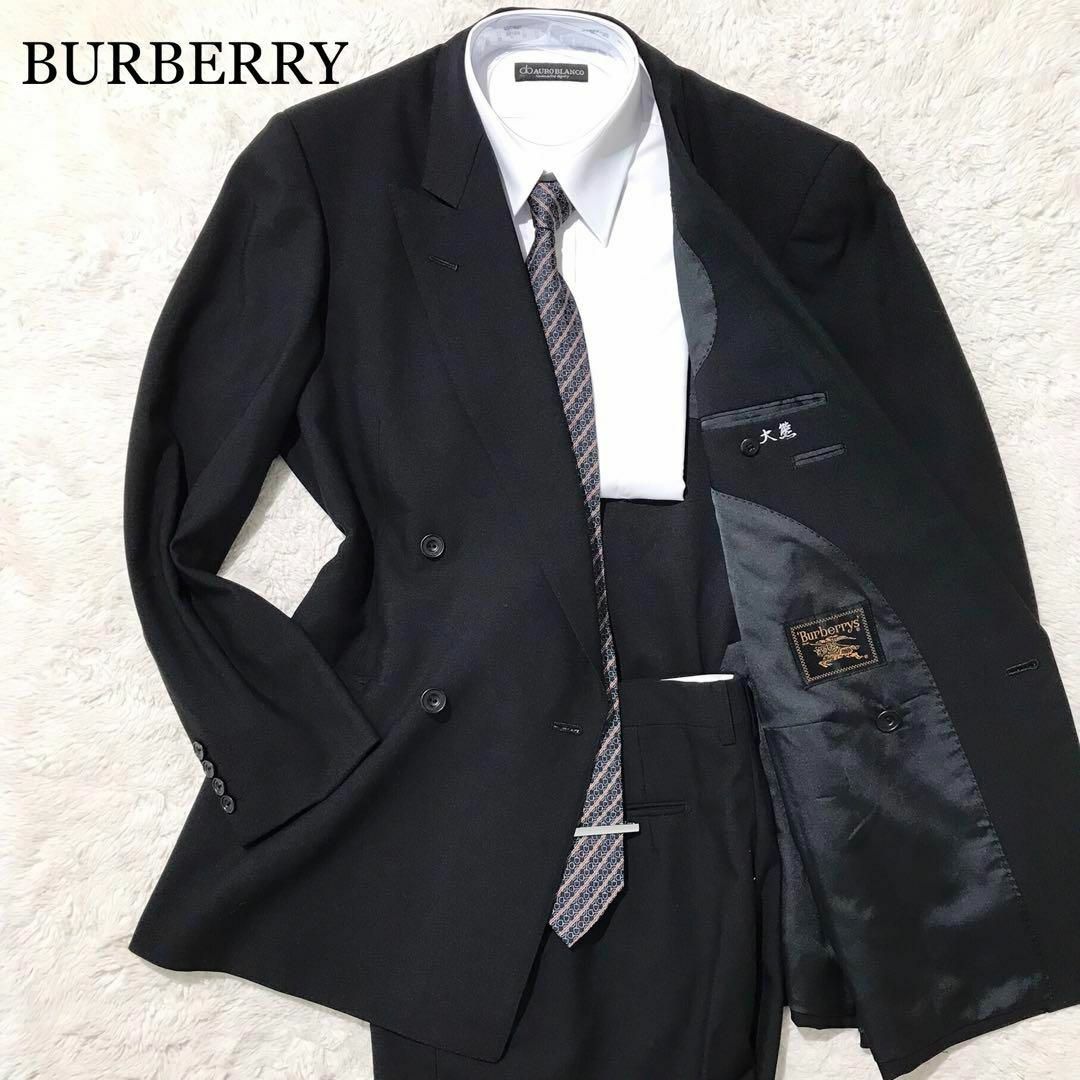 【未使用級】BURBERRY スーツ ダブル 背抜き 高級紳士 ブラック BE6 | フリマアプリ ラクマ
