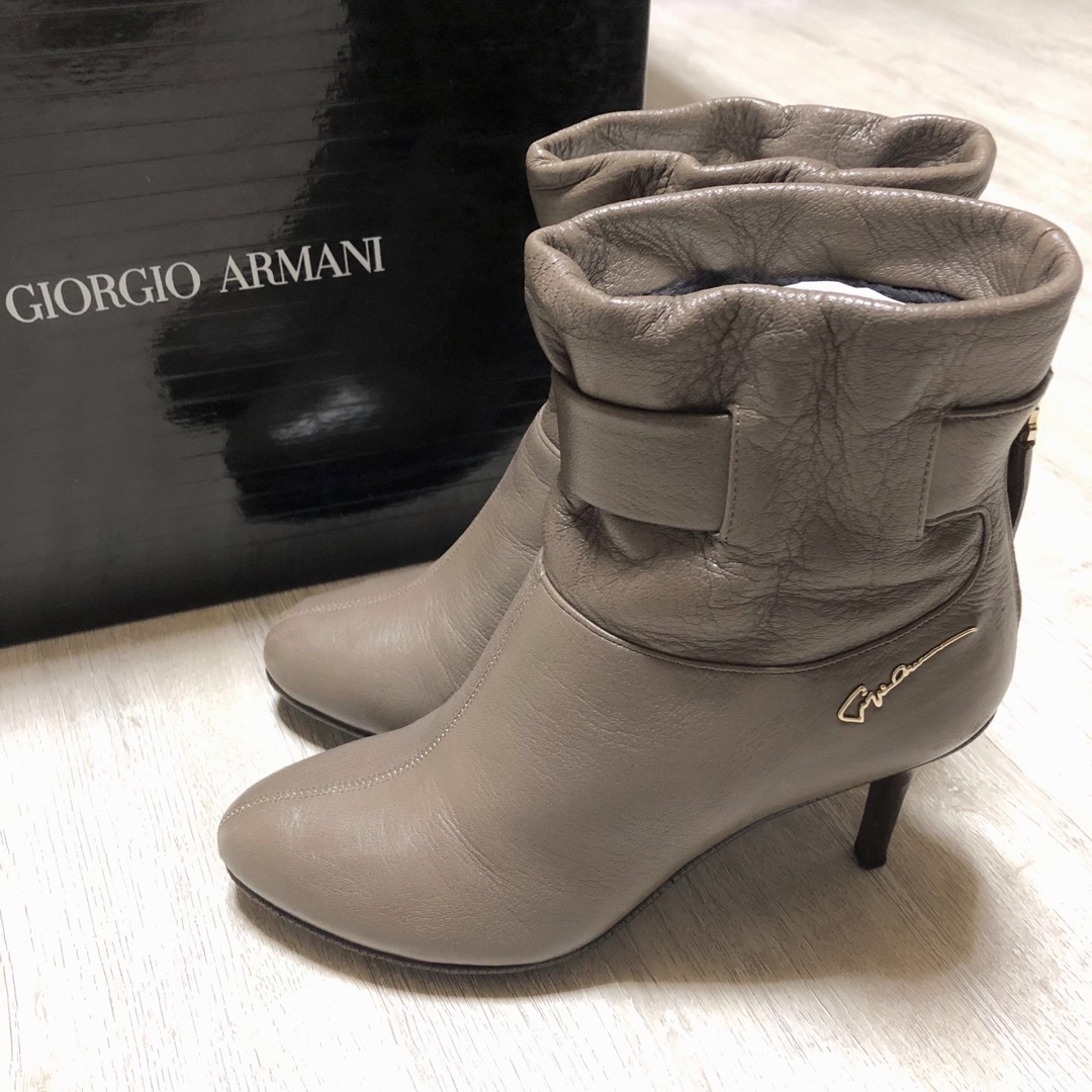 ARMANI レザーショートブーツ