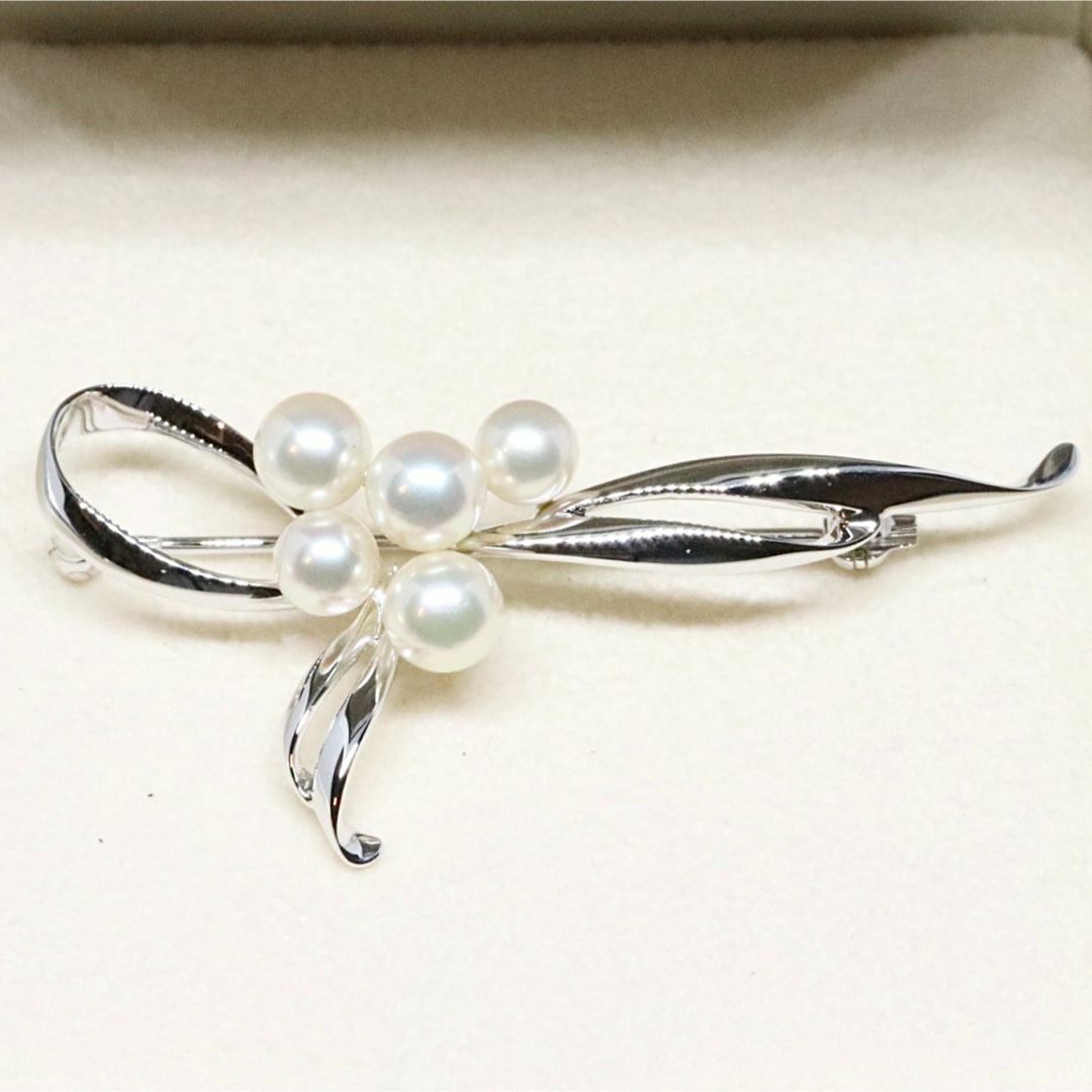 MIKIMOTO - 美品 ミキモト シルバー ブローチ パール リボンの通販 by