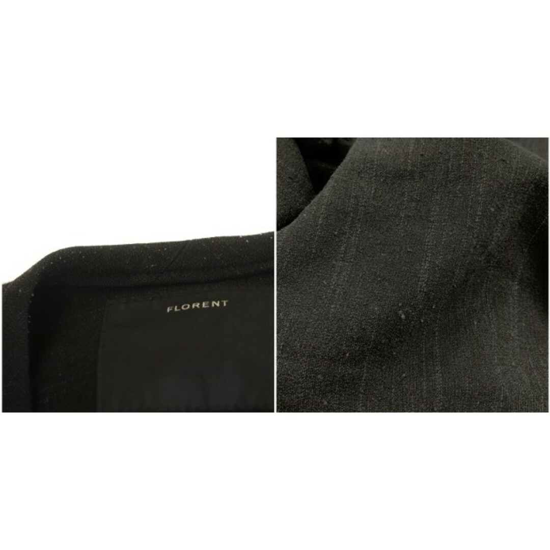 フローレント FLORENT ノーカラーコート ロング 七分袖 留め具なし 黒 8