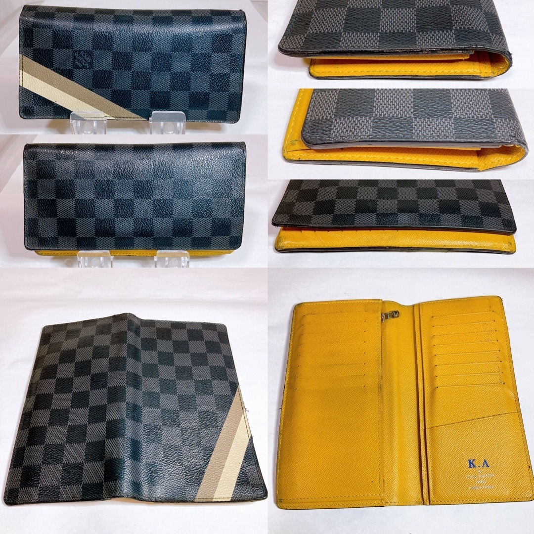 529 ルイヴィトン ダミエグラフィット イエロー 黒 ブラザ 長財布 財布-