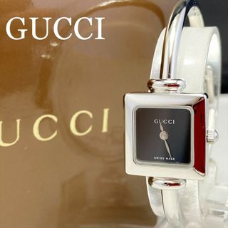 Gucci - 新品仕上 新品電池 グッチ スクエア 1900L 腕時計 黒文字盤