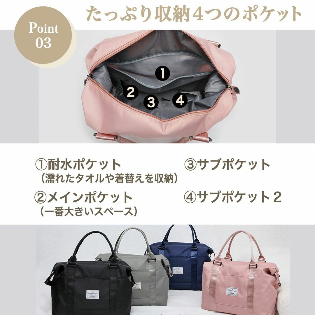 【色:パステルグリーン】ボストンバッグ トラベルバッグ 旅行バッグ レディース