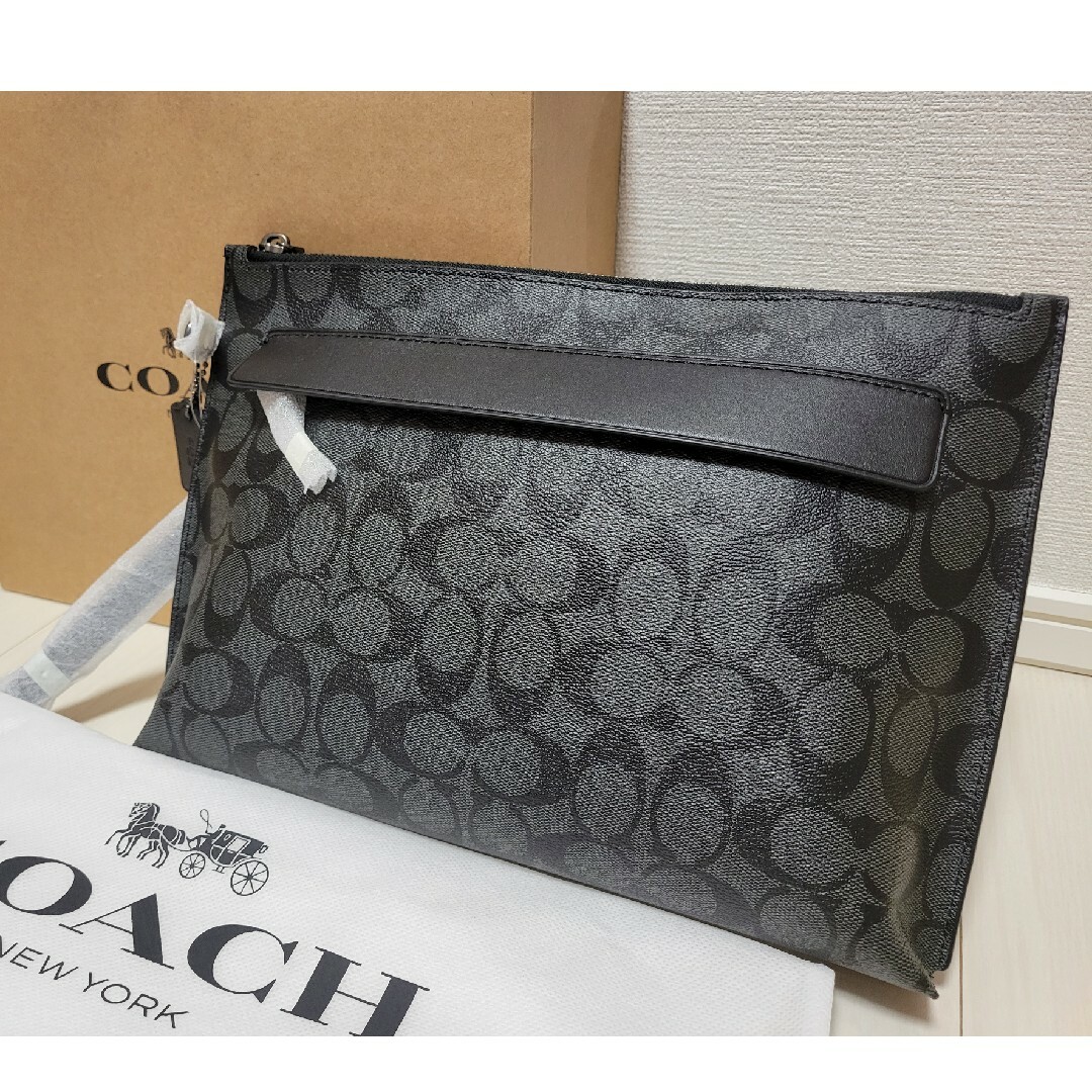 未使用】Coach コーチ クラッチバッグ セカンドバッグ シグネチャー-