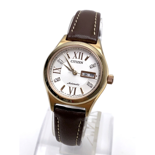 T806 美品 シチズンコレクション 自動巻き ダイヤ4P 腕時計 日本製