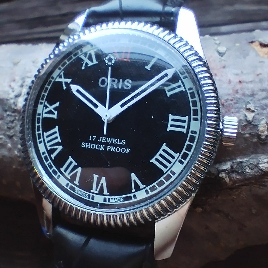 オリス ダイバーズ65 自動巻き メンズ 腕時計 黒文字盤 純正ラバーベルト 7707
